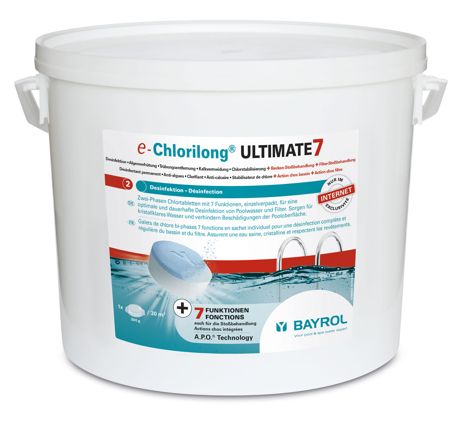 e-Chlorilong® ULTIMATE 7 / 10,2 kg Eimer mit Clorodor Control® Kapsel