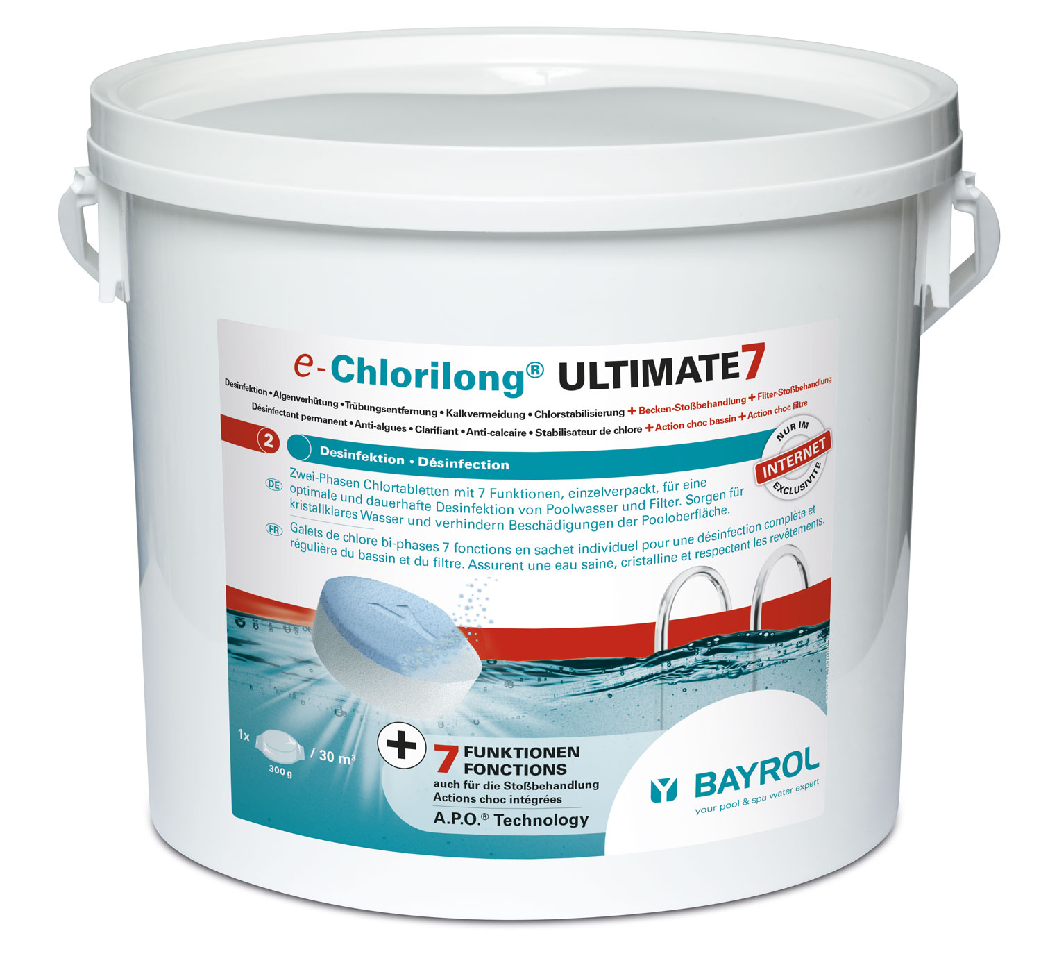 e-Chlorilong® ULTIMATE 7 / 4,8 kg Eimer mit Clorodor Control® Kapsel