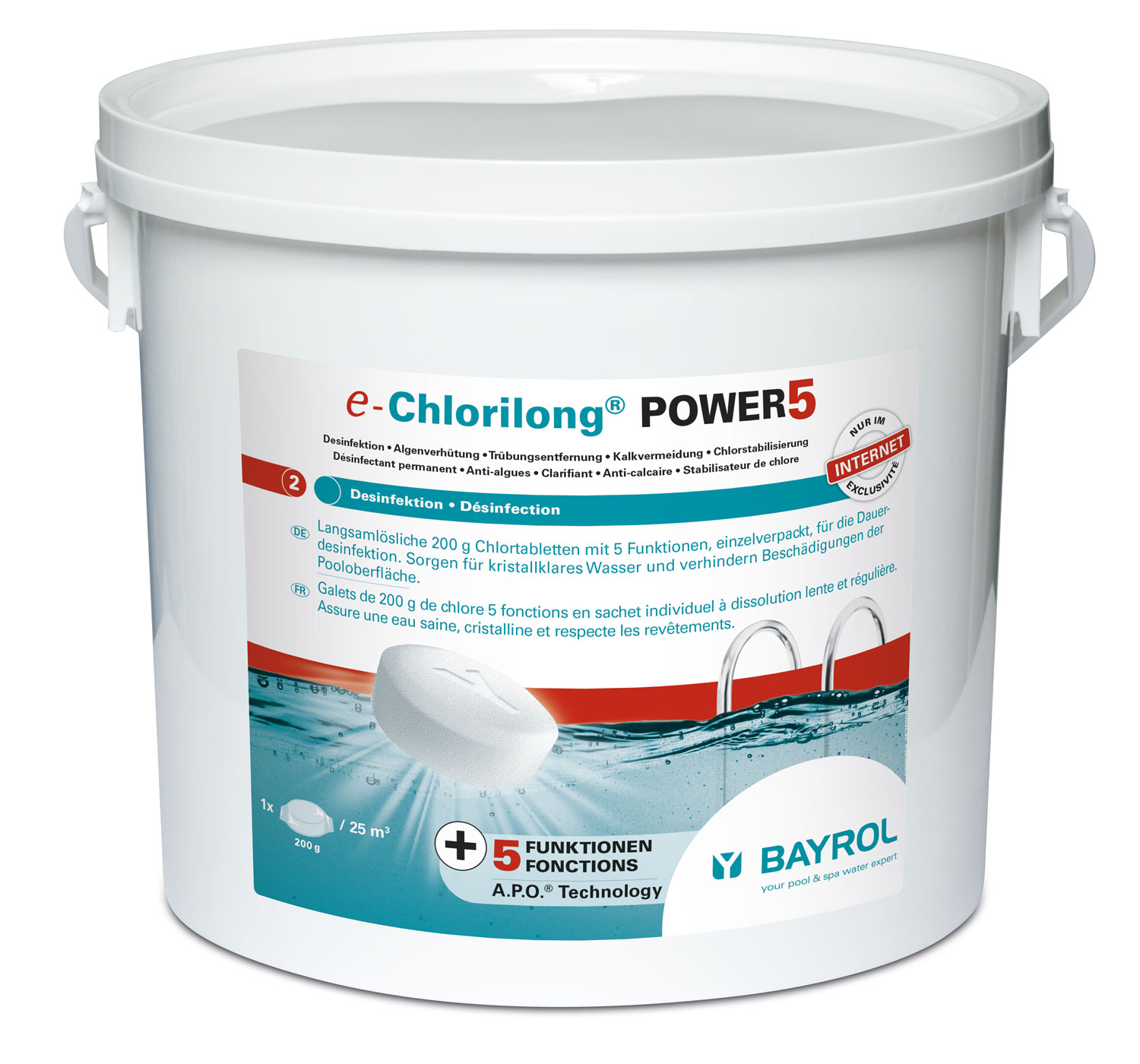 e-Chlorilong ® POWER 5 / 5 kg Eimer mit Clorodor Control® Kapsel