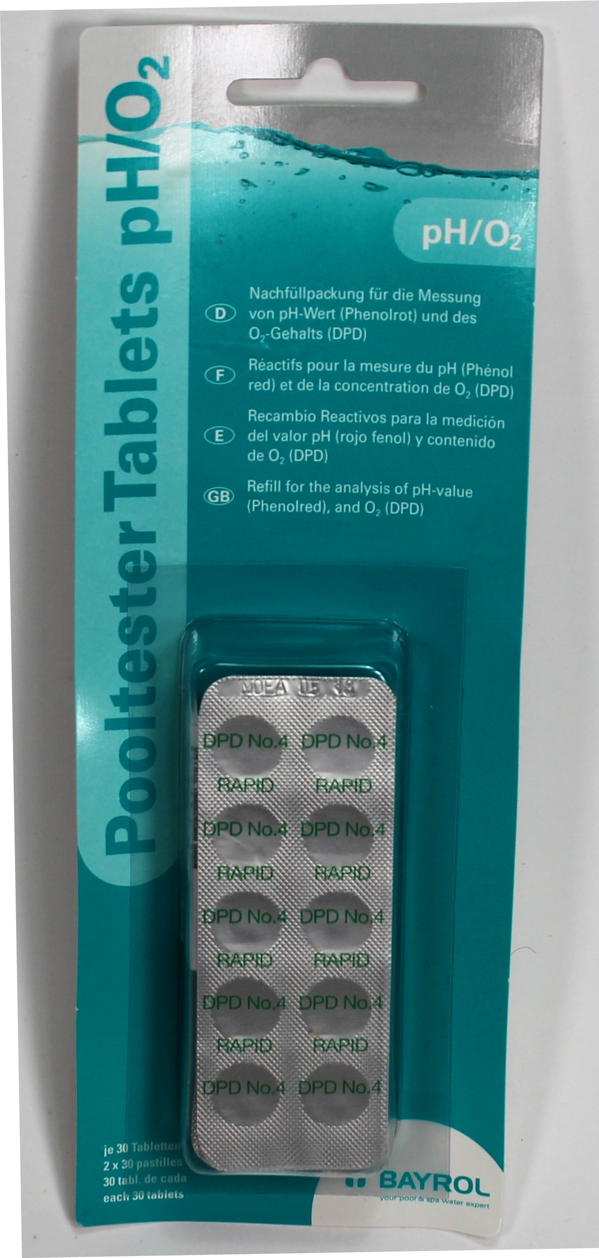 Nachfüllpack Pooltester pH/O2 Aktivsauerstoff