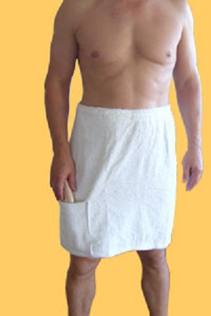 Sauna Kilt Herren - mit Klettverschluss / Baumwolle