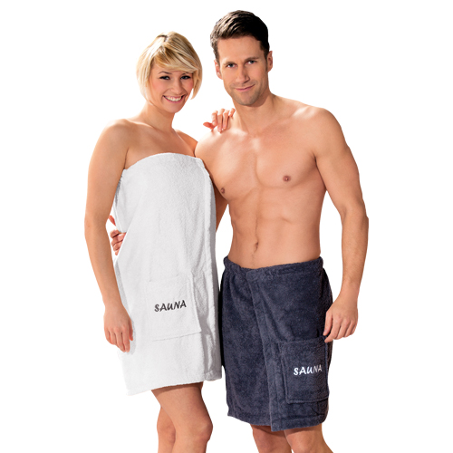Sauna-Kilt Baumwolle mit Druckknöpfen